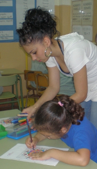 student in resource place